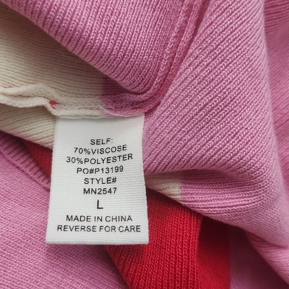 Timing Color Block Red, Pink, and Cream Striped Knit Midi Skirt Set - Picture 12 of 12